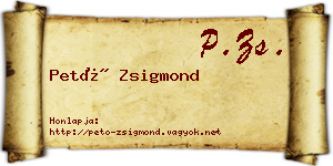 Pető Zsigmond névjegykártya